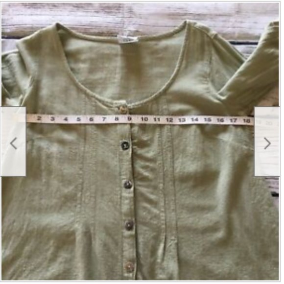 Click By Color Me Cotton Shirt Womens Button Up Shark Hem Crinkle - Picture 7 of 8